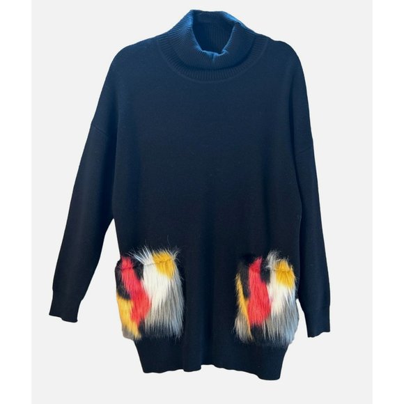 Simon Chang The Collection Women's Black Long Sleeve Sweater Size Medium NWOT - Picture 1 of 4